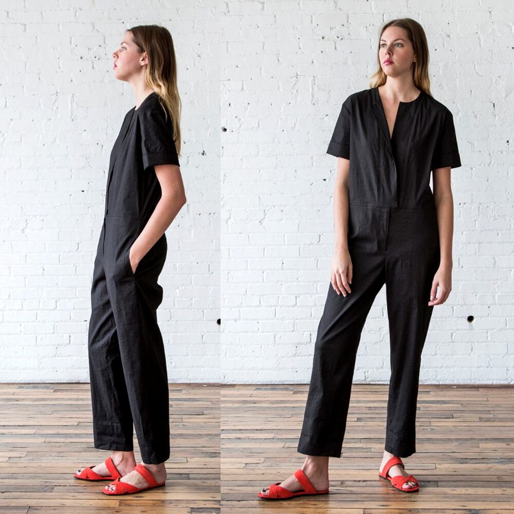 Etoile Isabel Marant 4 Nadela $550 Linen Coveralls Cotton Jumpsuit Black 36 NEW!